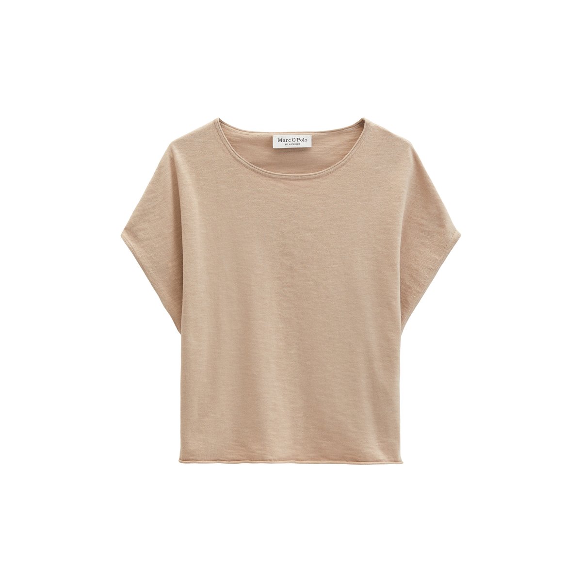 Pull en maille fine, coupe ample avec une épaule recoupée beige, MARC O'POLO