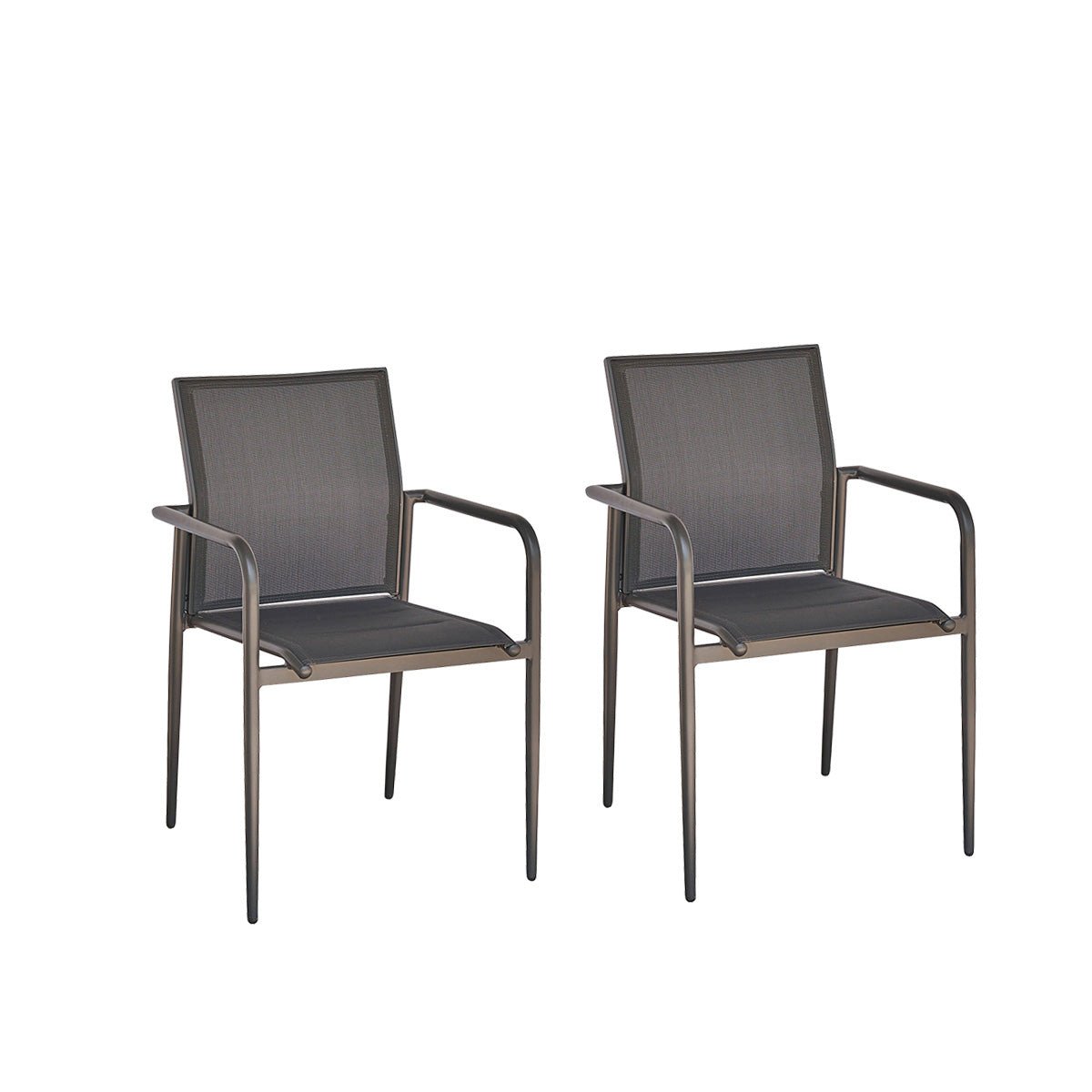 Lot de 2 fauteuils en aluminium et textilène LAGON gris, BERAH GETAH