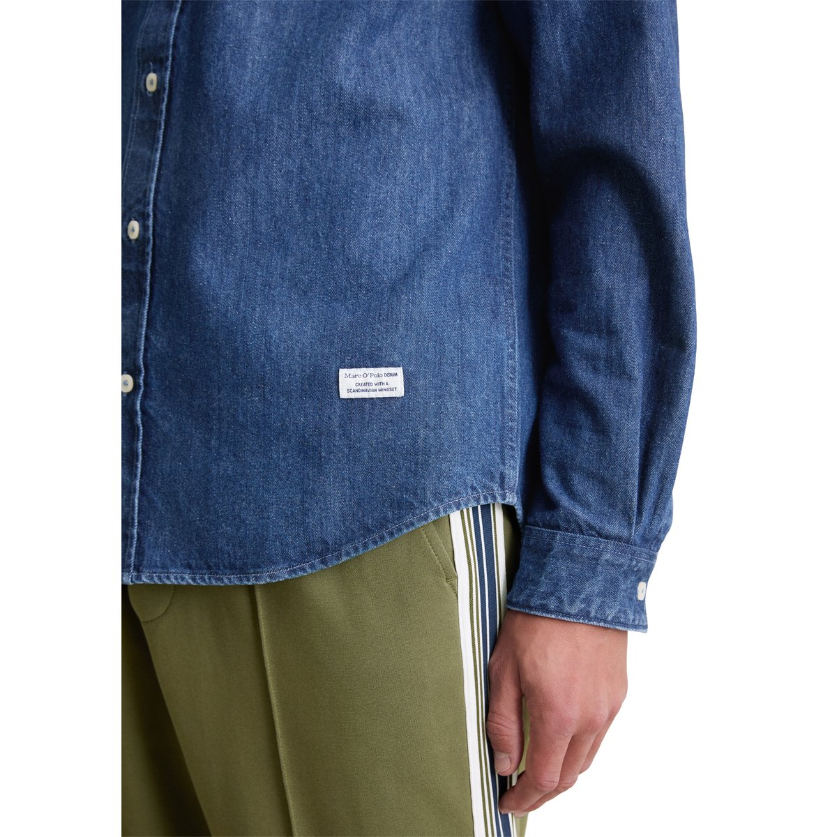 Chemise en jean regular en pur coton bio bleu moyen, MARC O’POLO DENIM