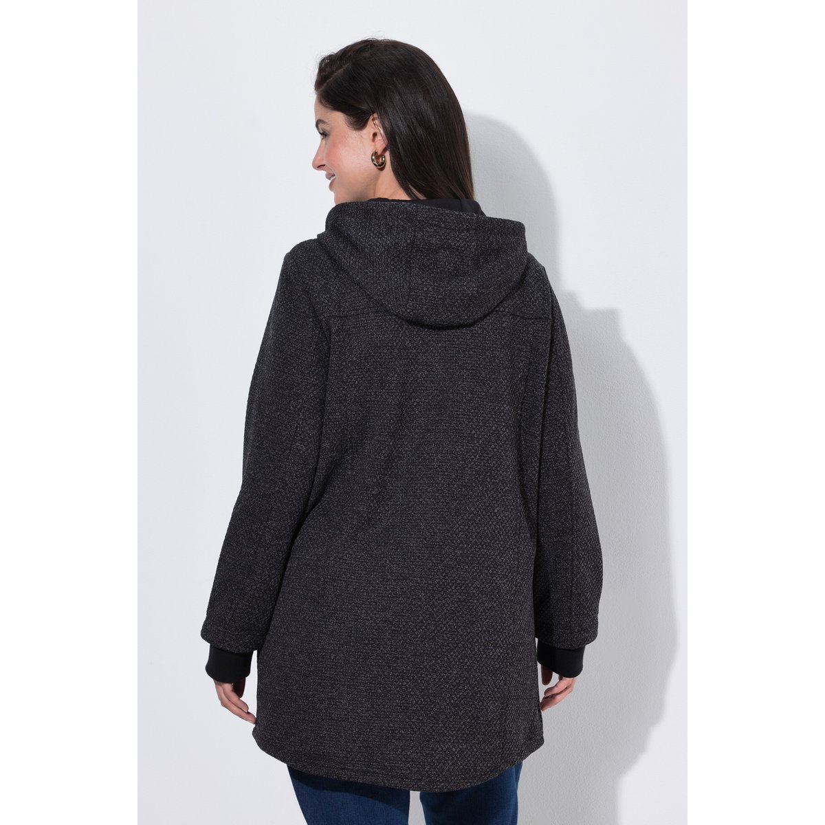Veste en maille polaire, message noir, ULLA POPKEN