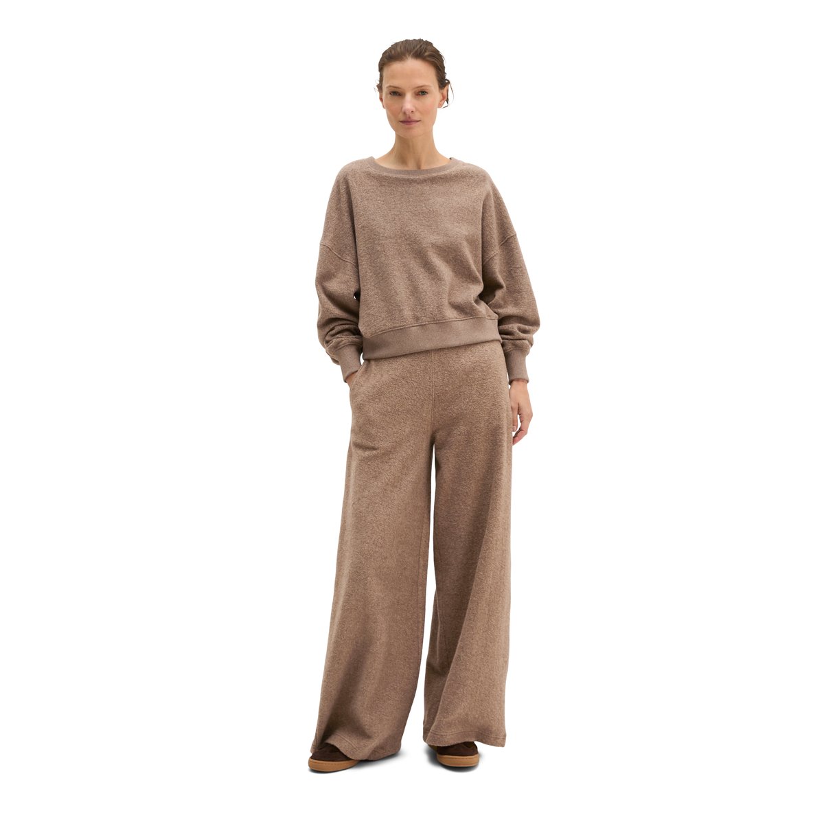 Sweat-shirt oversize en molleton épais beige, MARC O'POLO
