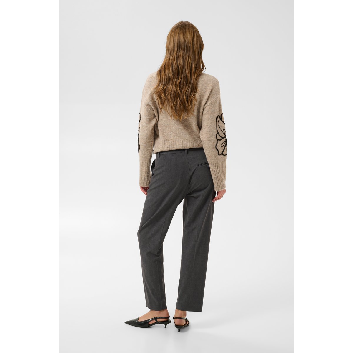 Pantalon de costume gris dark grey melange, KAFFE
