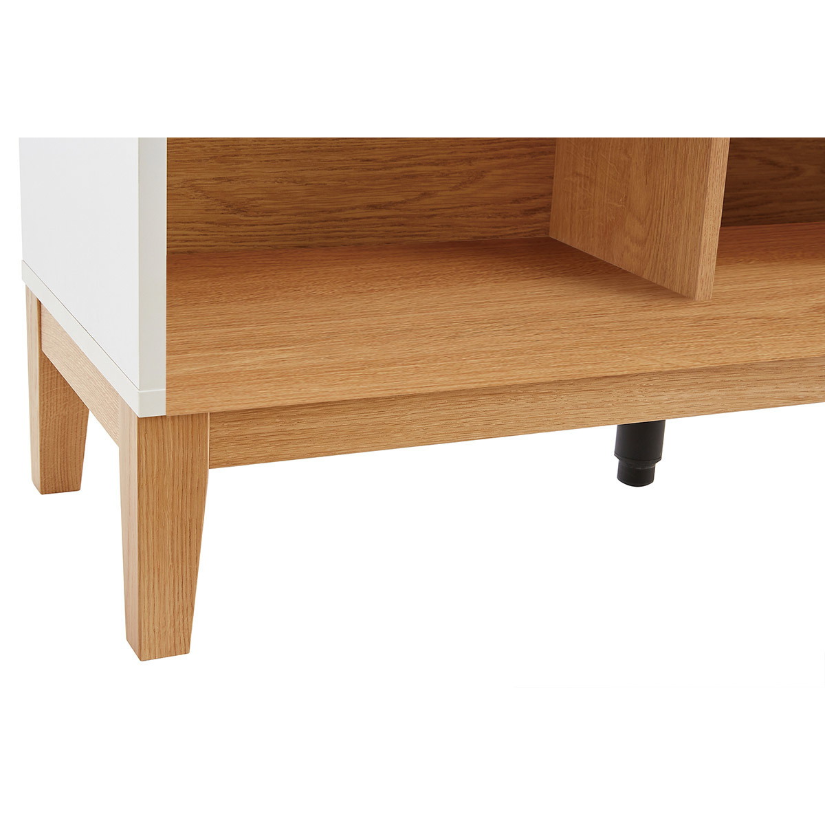 Bibliothèque scandinave en bois clair chêne et blanc L90 cm ABEL chêne clair, MILIBOO