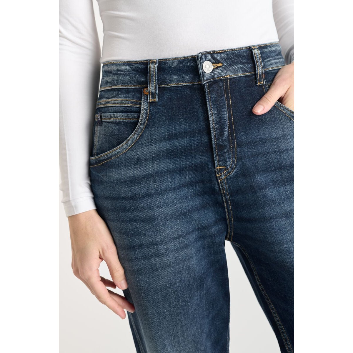 Jeans loose, large 400/60 girlfriend , longueur 34 blue, LE TEMPS DES CERISES