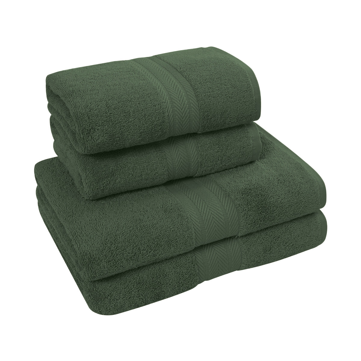 Ensemble de bain 4 pièces (2 draps de bain + 2 serviettes de toilette) LUXURY eucalyptus, SENSEI MAISON