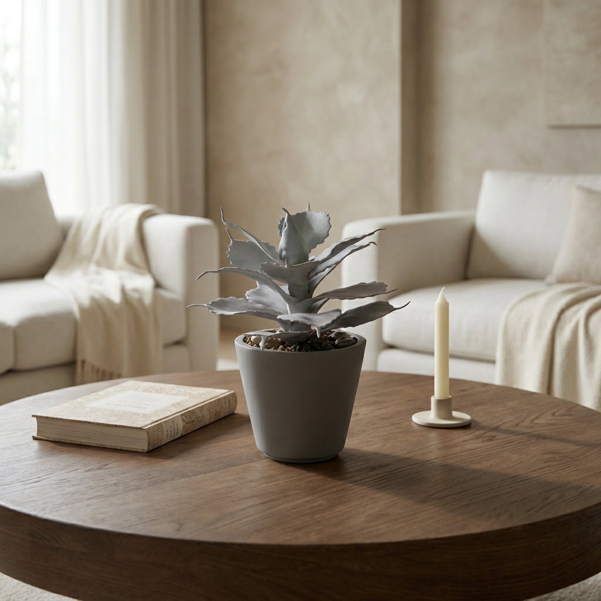 Succulente en pot artificielle H23 MAYA rouge, SIA DECO