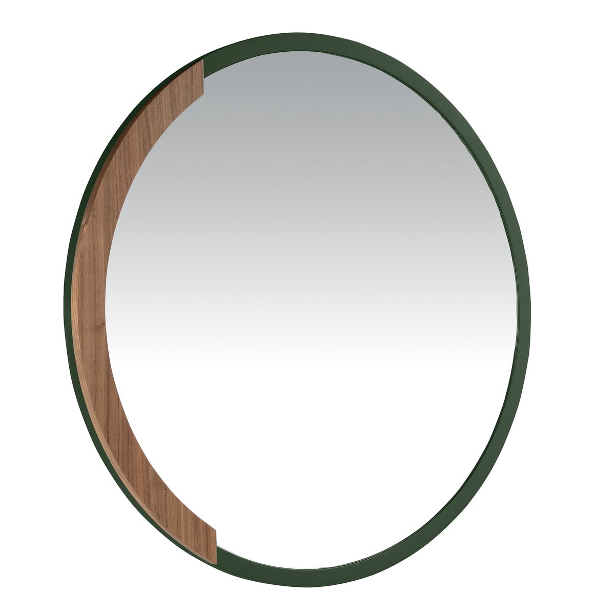 Miroir mural rond bois noyer | noir, ANGEL CERDA