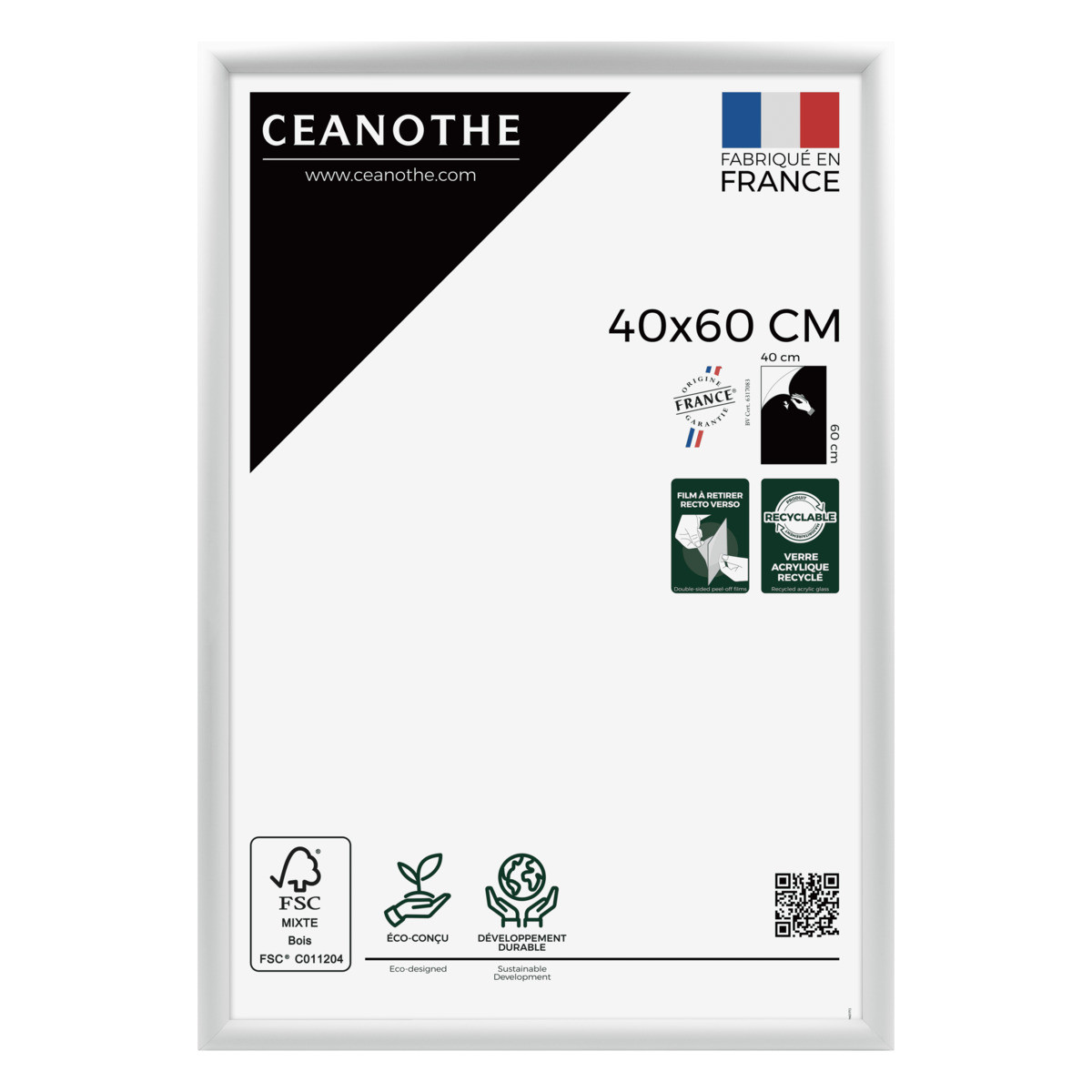 Cadre Photo Exposition En Bois Massif Fsc ESSENTIEL blanc, CEANOTHE