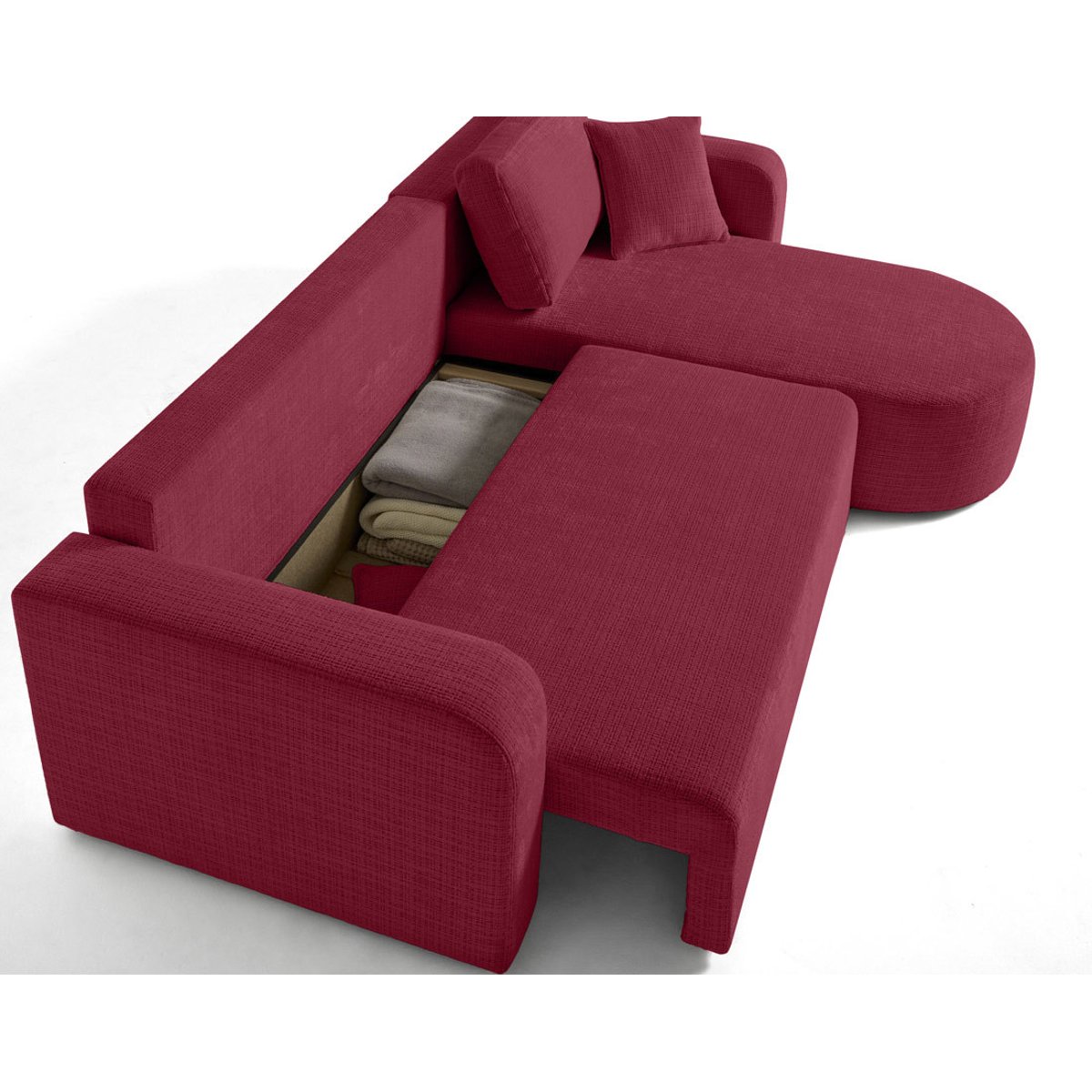 Canapé d'Angle Convertible 4 places - MIRO prune, BEST MOBILIER