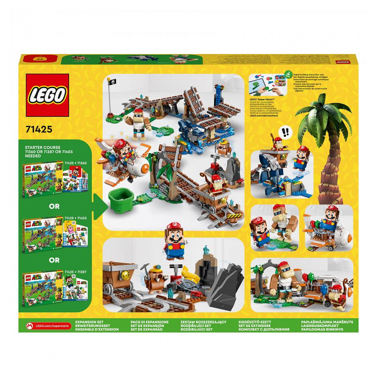 71425 Ensemble d extension course de chariot de mine de diddy kong Super Mario couleur unique, LEGO