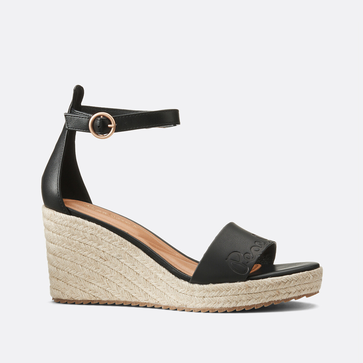 Wayna Brand Wedge Heel Sandals black, PEPE JEANS