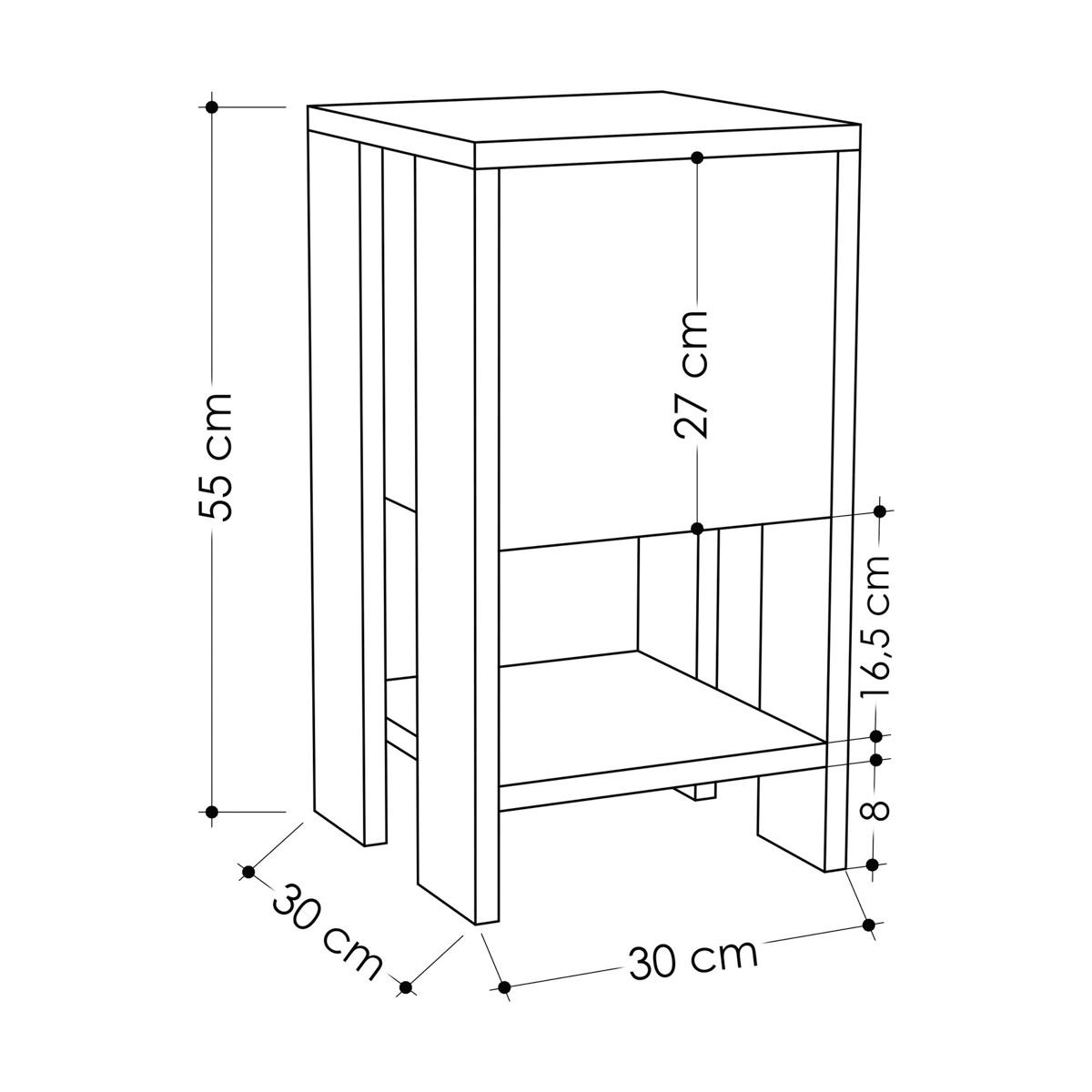 Table de chevet 1 porte abattante MARFA chêne clair, PIER IMPORT
