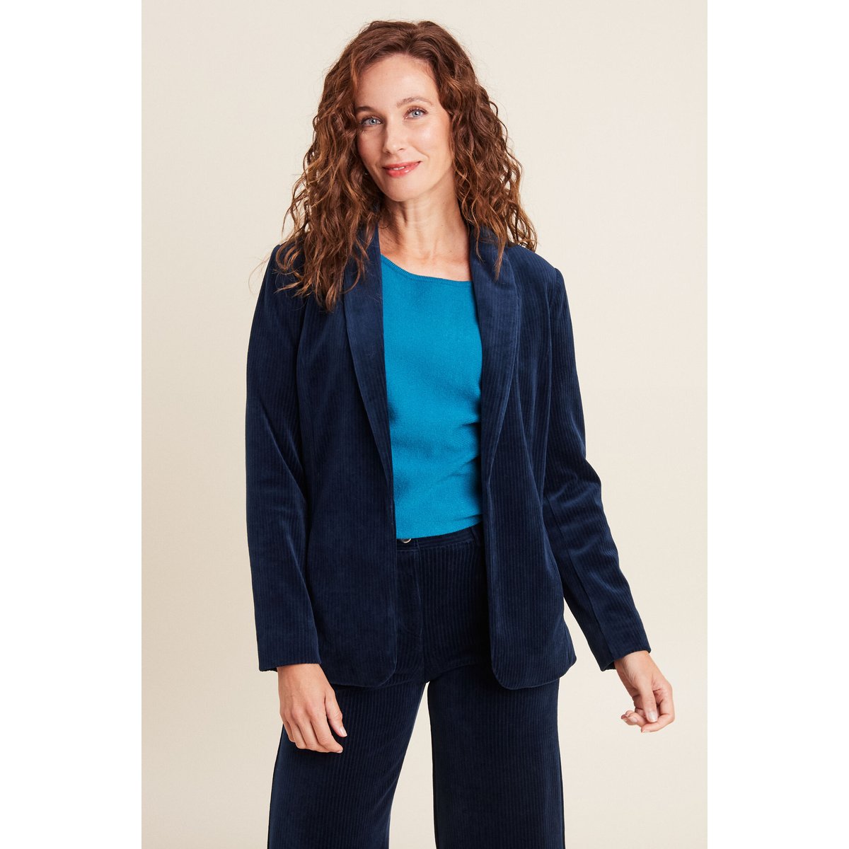 Veste tailleur velours bleu marine, BREAL
