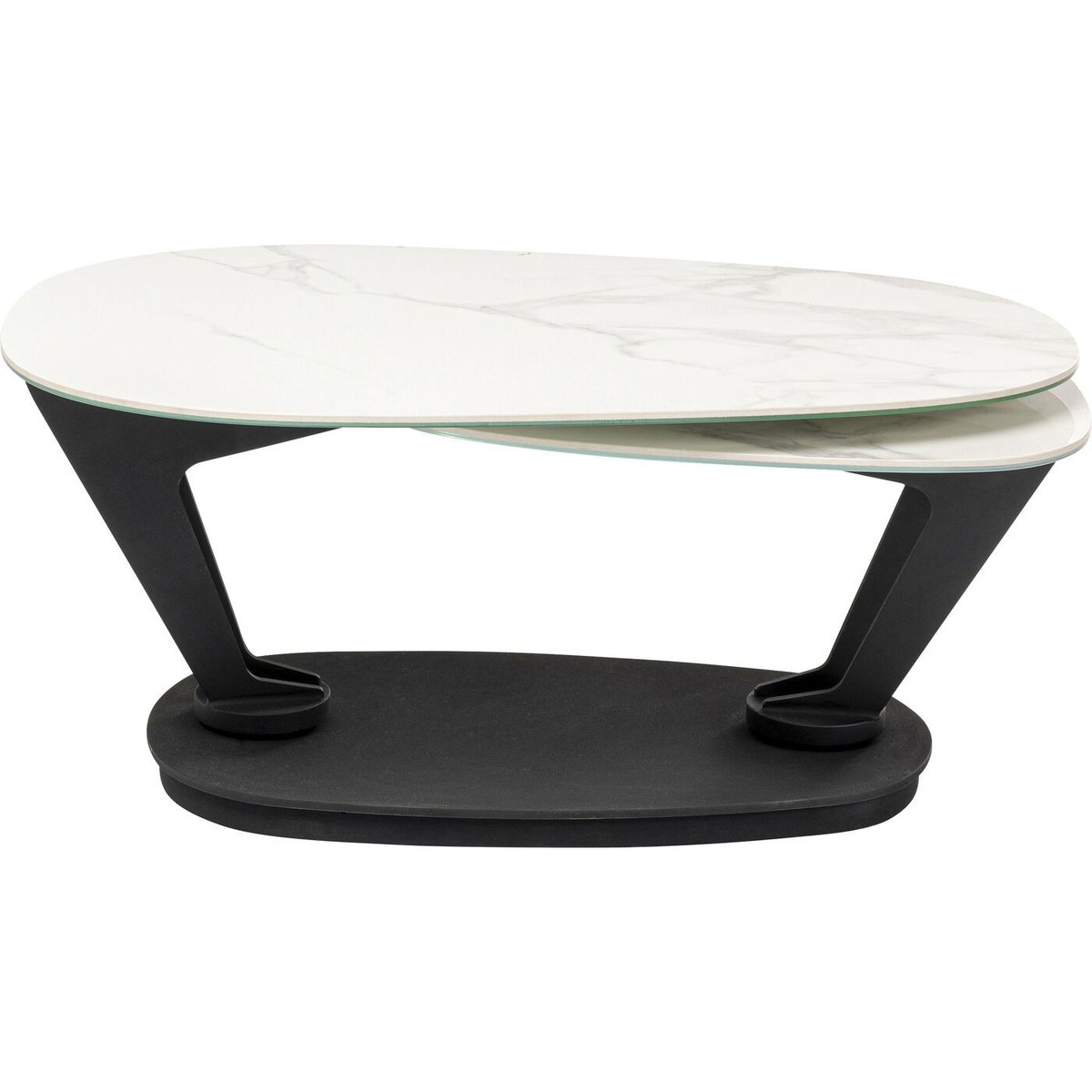 Table basse pivotante en verre, FRANKLIN blanc, KARE DESIGN
