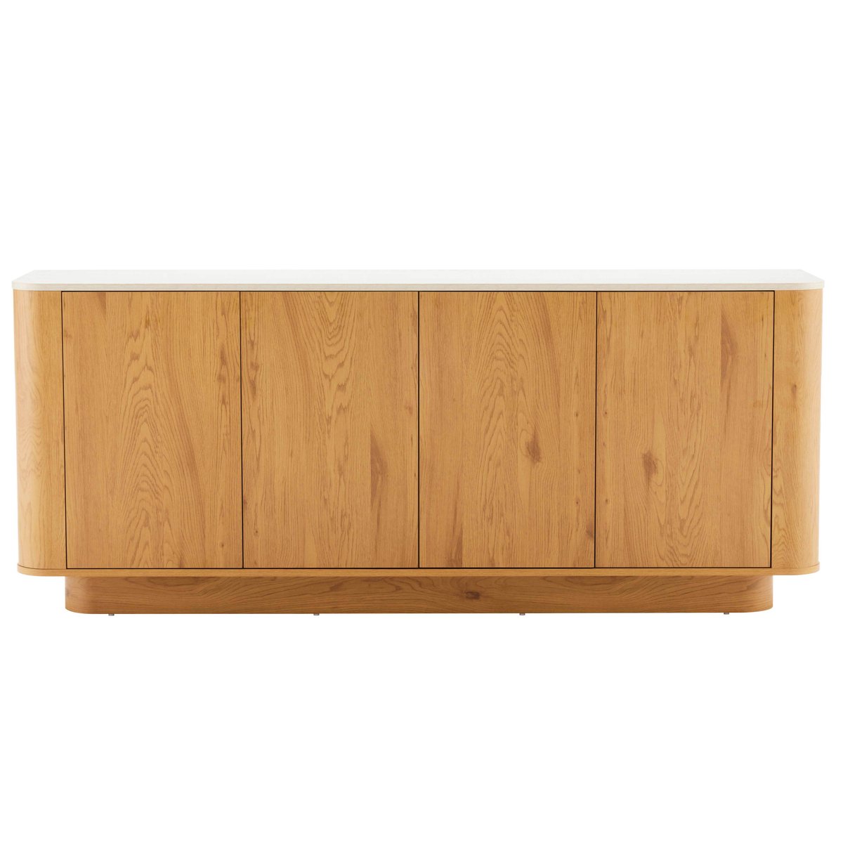 Buffet effet bois 4 portes 180 cm style scandinave, THEODORE bois clair, OVIALA