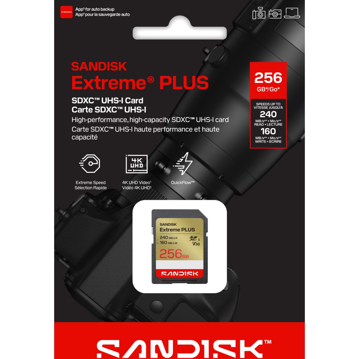 Carte Micro SD Extreme PLUS microSD 256Go UHS-I couleur unique, SANDISK