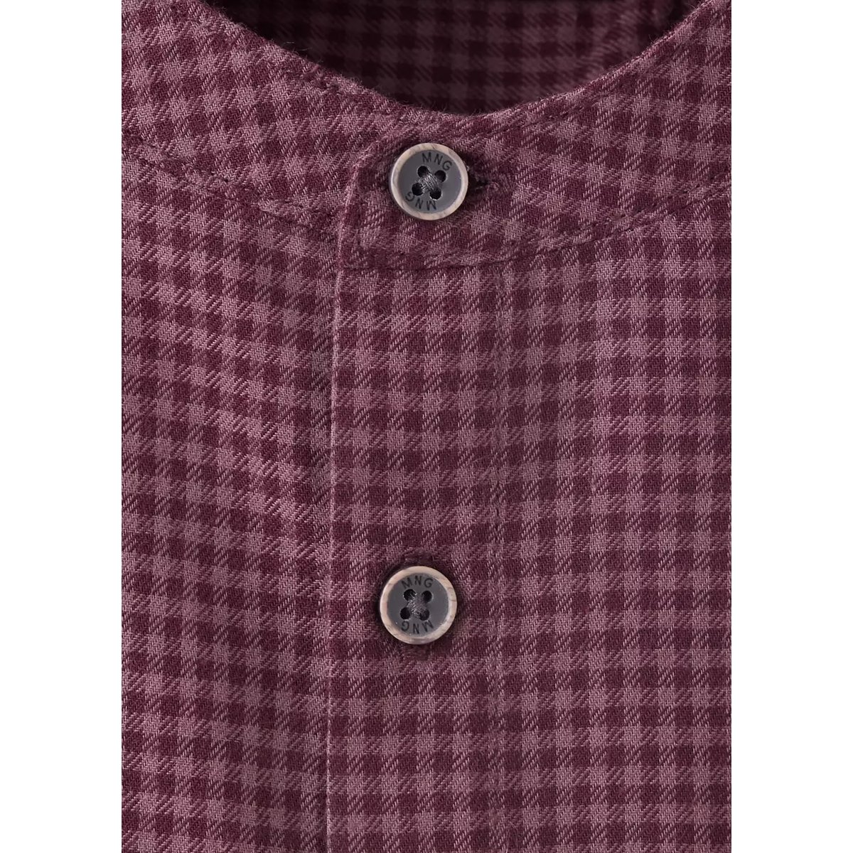 Chemise en coton à carreaux vichy grenat, MANGO BABY