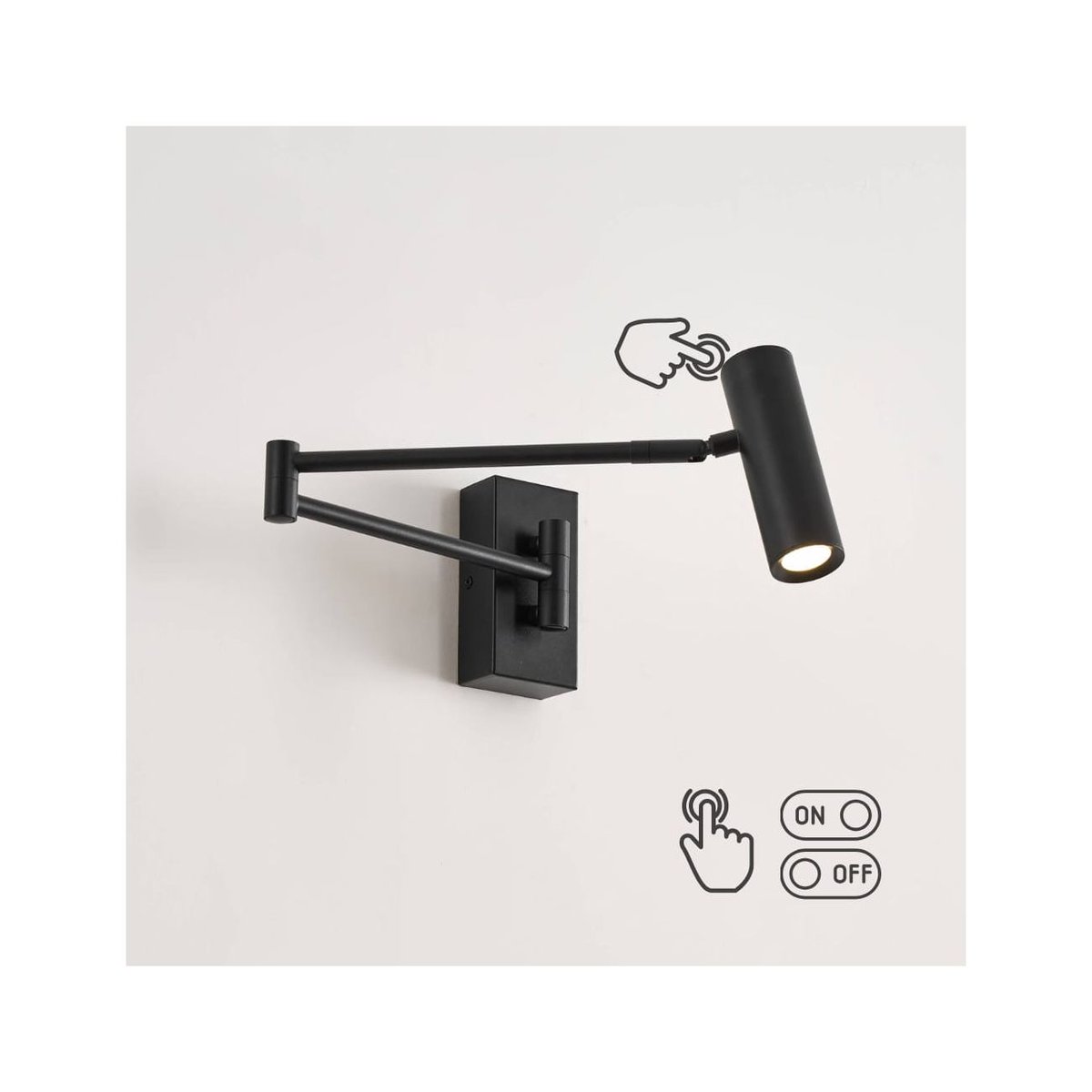 Applique LED orientable tactile - RIMIO noir, KOSILUM