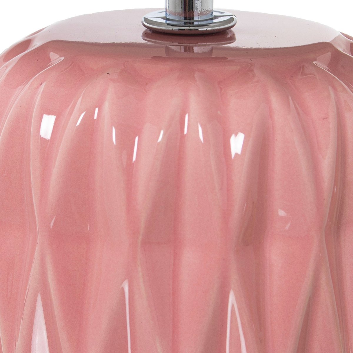 Lampe à poser en céramique rose et abat-jour beige 17x17x30cm rose, WADIGA