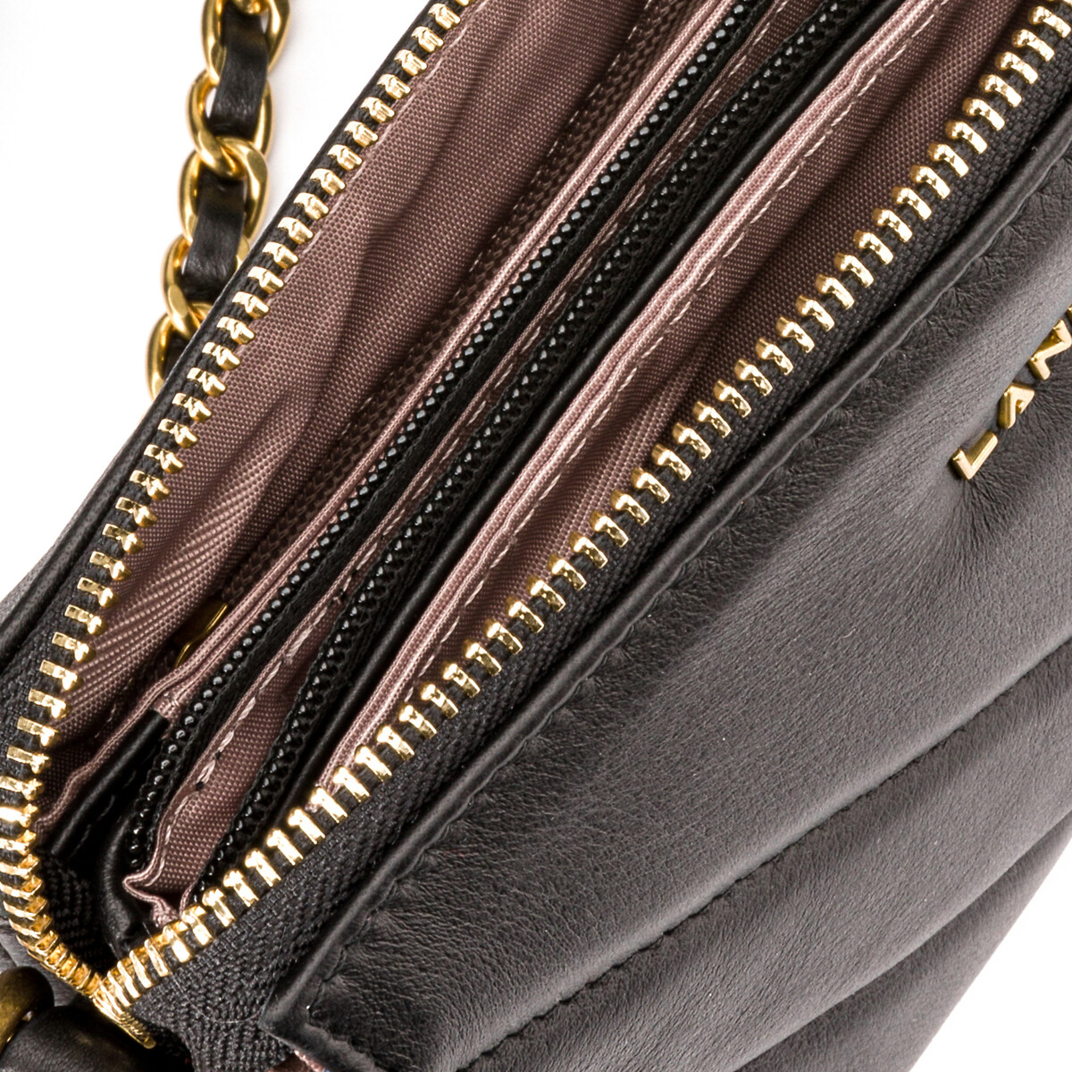 Pochette zippée S Soft matelassé noir, LANCASTER