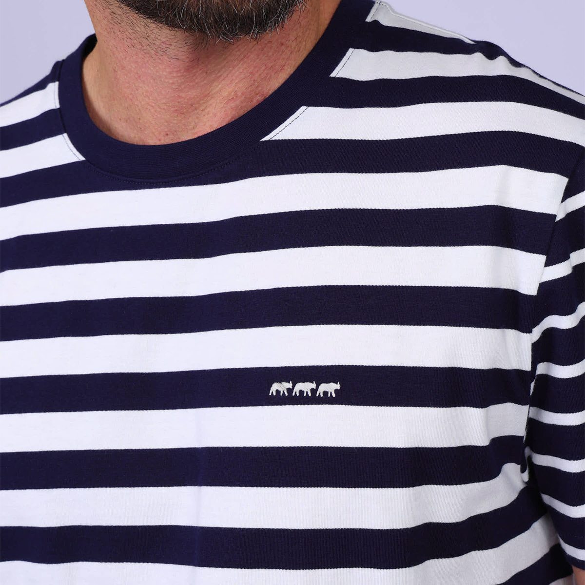 T-shirt marinière Gaspar bleu marine, MISE AU GREEN