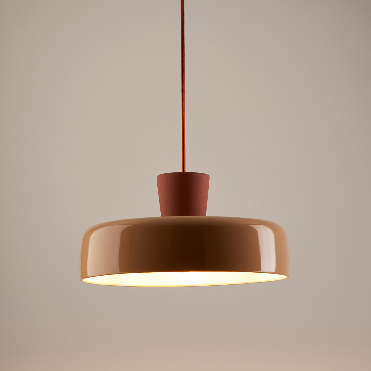 Suspension en céramique colorée Ø 30 cm, Jimna beige, LA REDOUTE INTERIEURS
