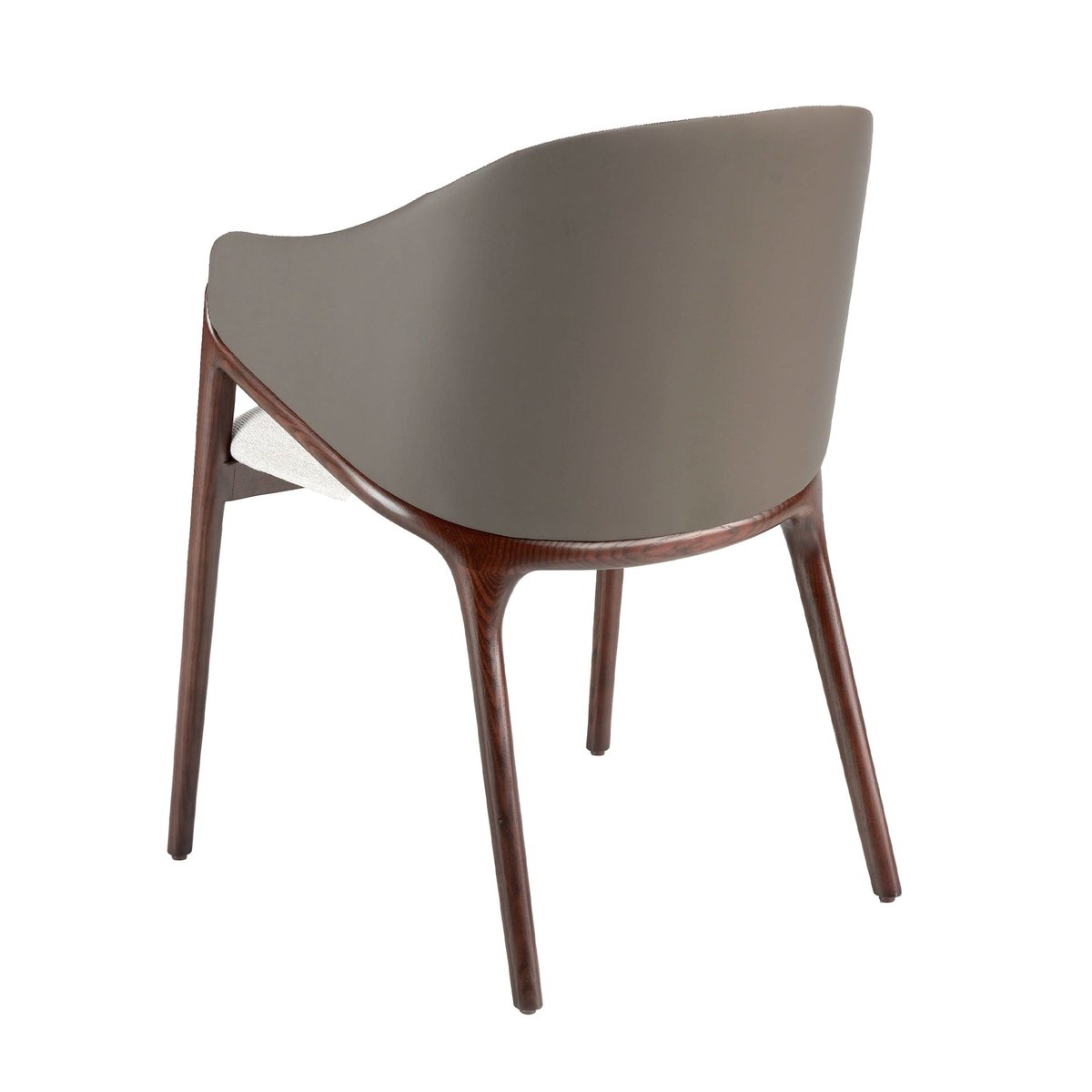 Chaise en tissu et foncé en similicuir beige | taupe | noyer, ANGEL CERDA