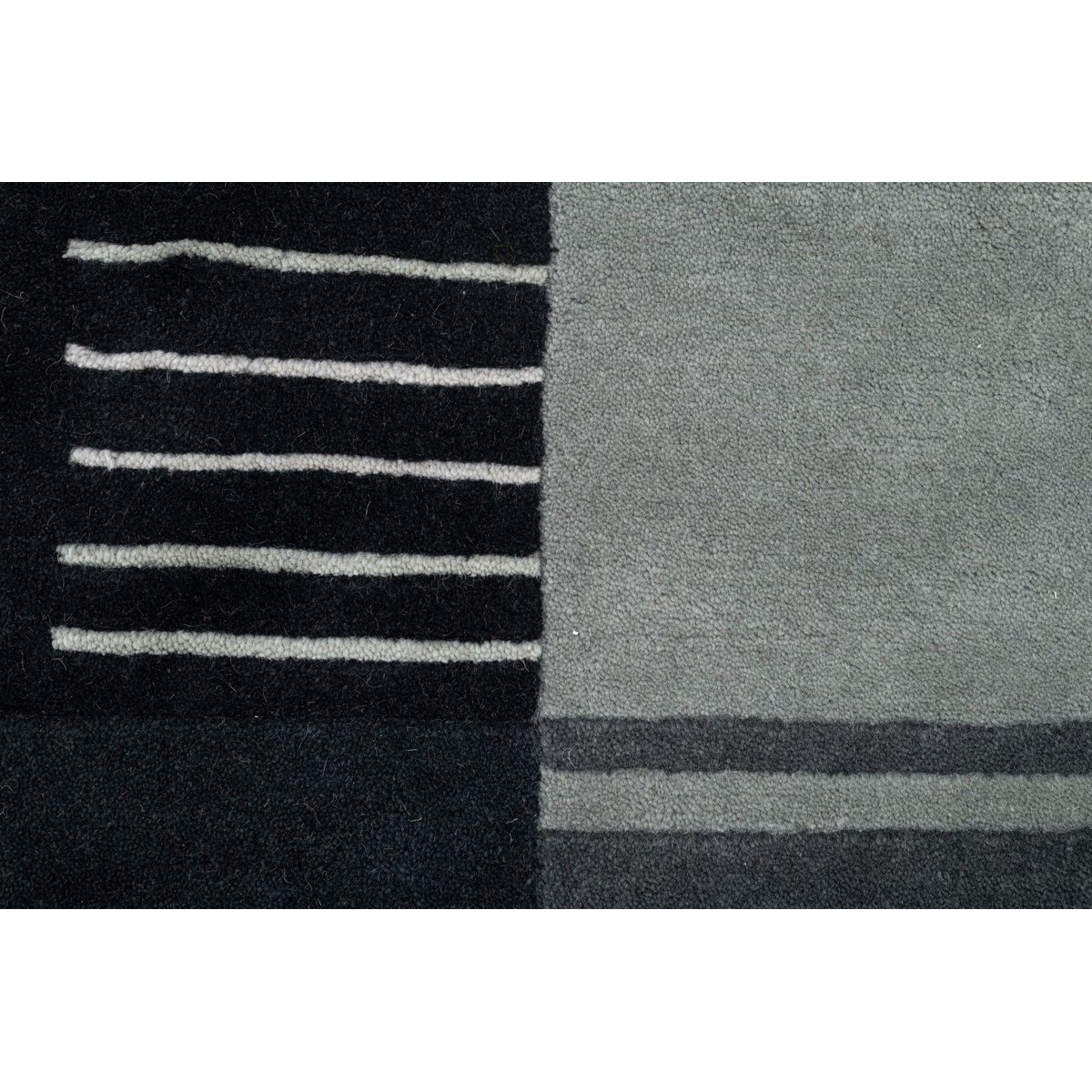 Tapis en laine vierge noué à la main gris, THEKO