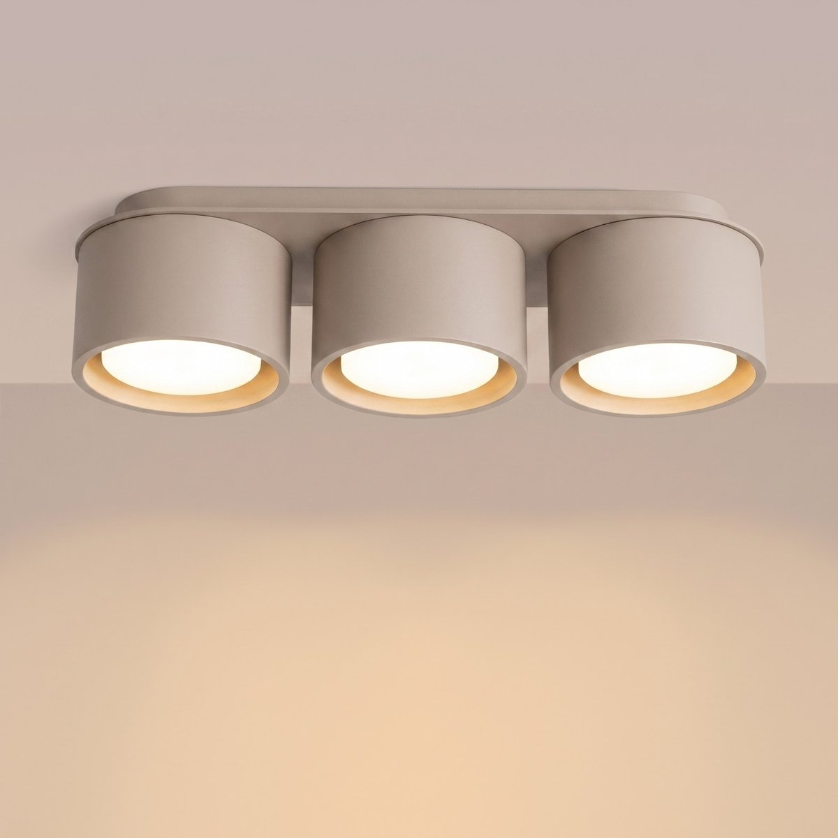 Plafonnier Aluminium Taupe Gx53 3 MODO taupe, EDEN