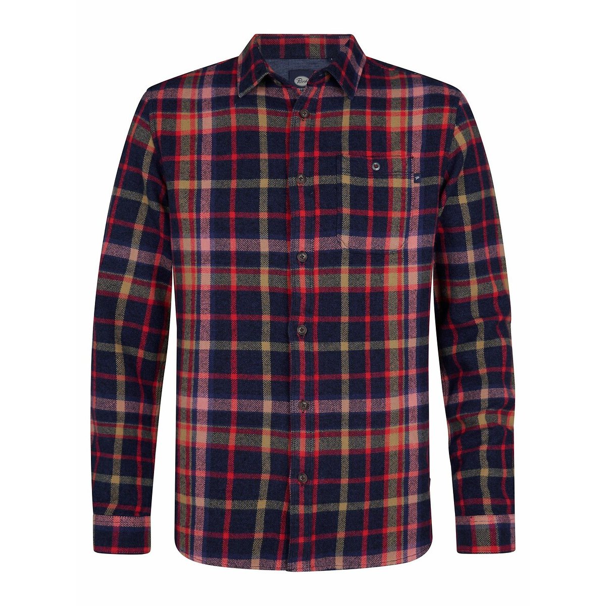Checked Long Sleeve Shirt navy blue, PETROL INDUSTRIES