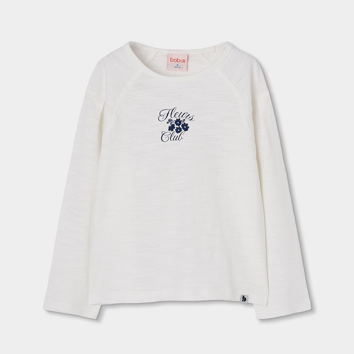 T-shirt fille en maille imprimé fleurs blanc, BOBOLI