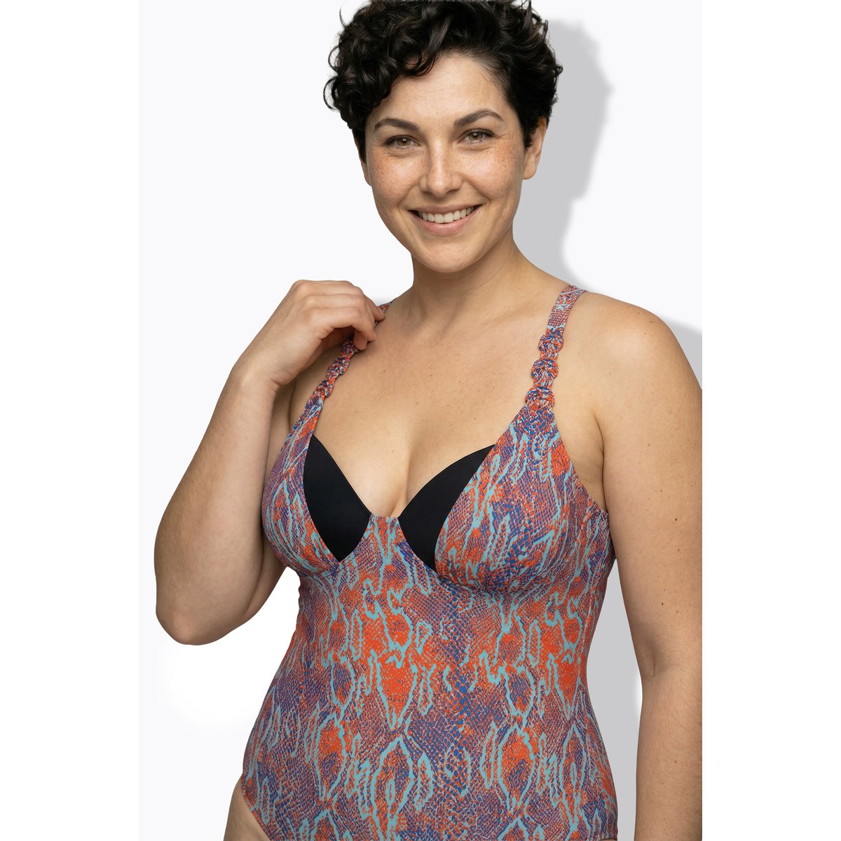 Maillot de bain avec armatures et coques orange, ULLA POPKEN