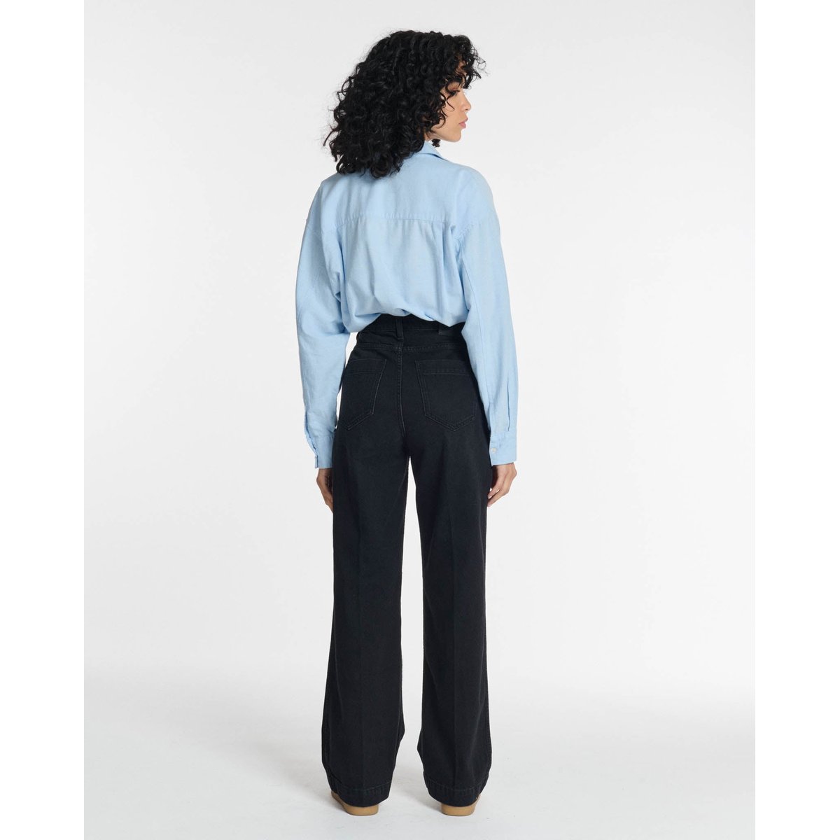 Jeans droit large taille haute regular bl 80, LABDIP