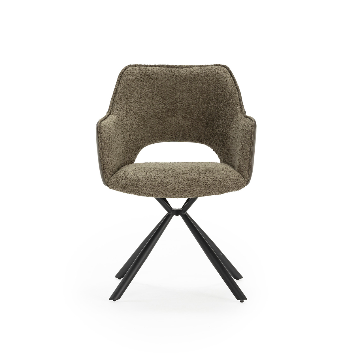 Lot de 2 fauteuils en tissu avec pieds en métal noir L62 cm - MARIEL vert, CALICOSY