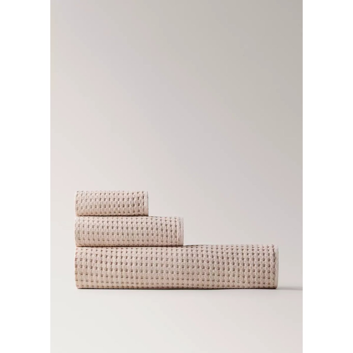 Drap de bain en coton gaufré abricot, MANGO HOME