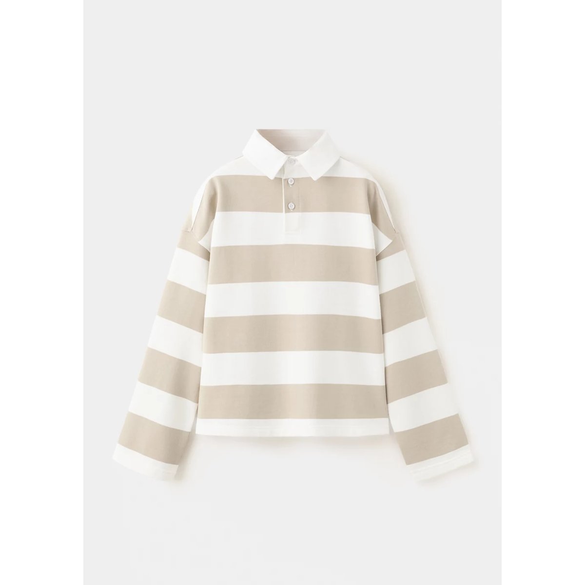 Sweat polo rayures oversize sable, MANGO KIDS