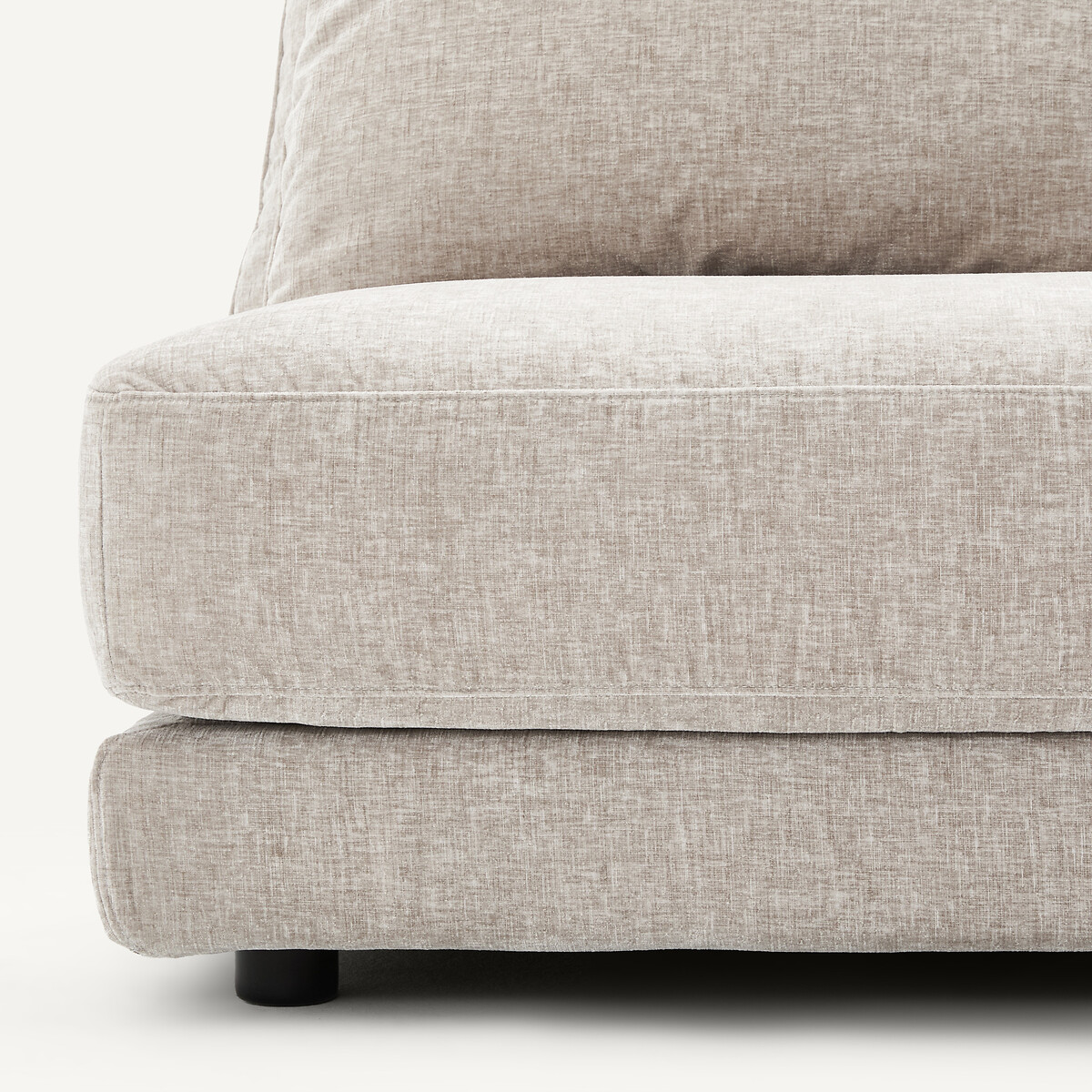 Demi-canapé droit, modulable en velours chenille, TIBERIO gris clair, AM.PM