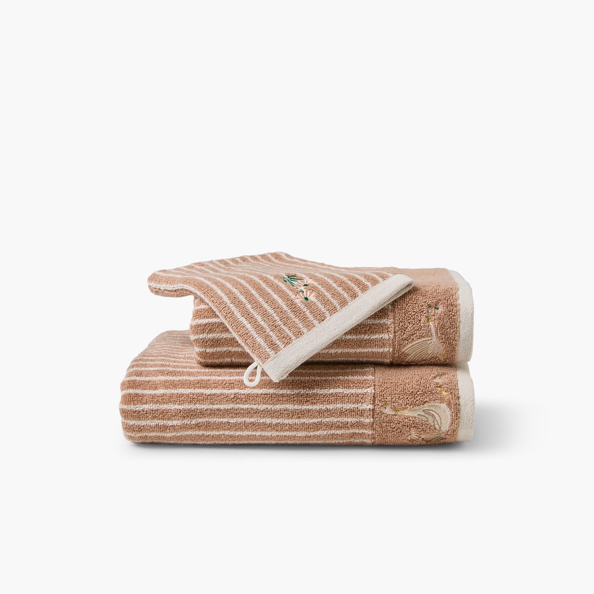 Drap de bain coton bio CÉLESTINE moka, CARRE BLANC