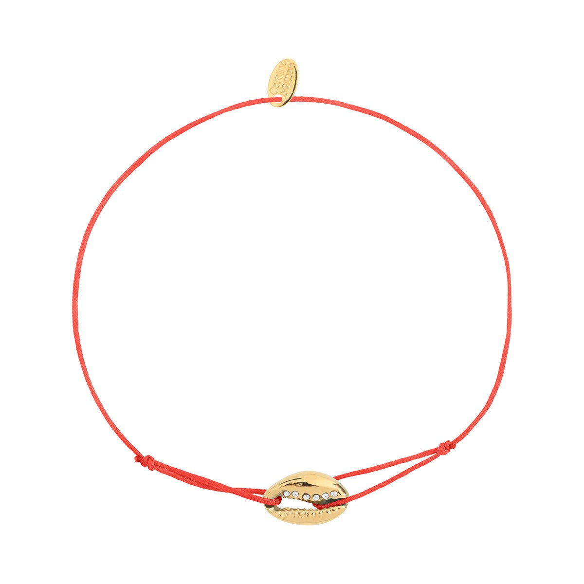 Bracelet cordon cauri tomate blanc, CAROLINE NAJMAN