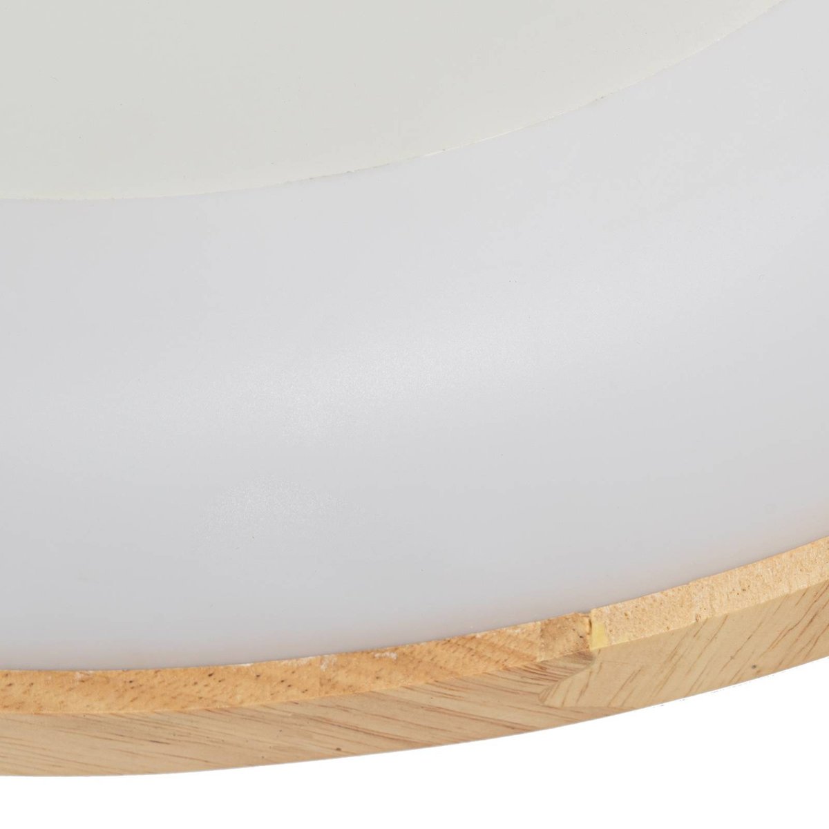 Plafonnier en bois moderneLED, Samvel bois clair, blanc, LUCANDE