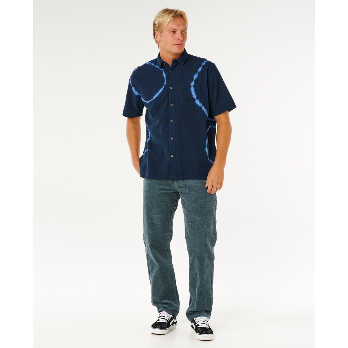 Chemise Pacific Rinse manches courtes bleu marine foncé, RIP CURL