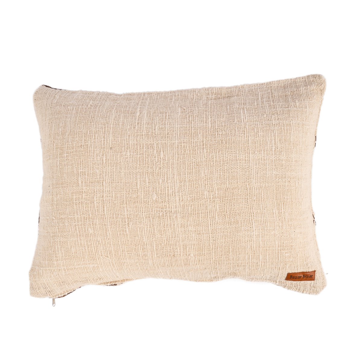 Housse de coussin en coton COCOA PATCHWORK brun naturel, BAZAR BIZAR