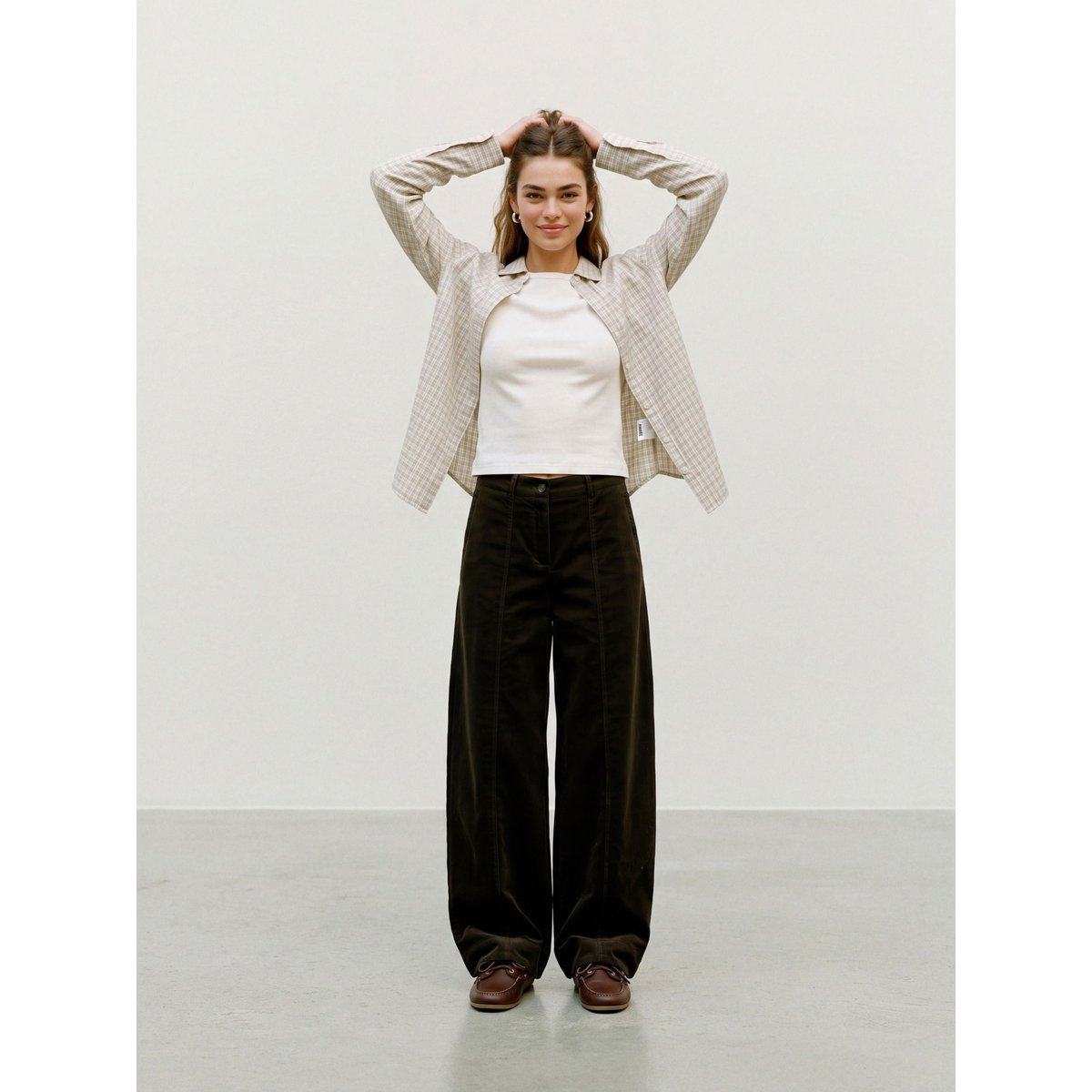 Pantalon marron - black olive 1, VERO MODA