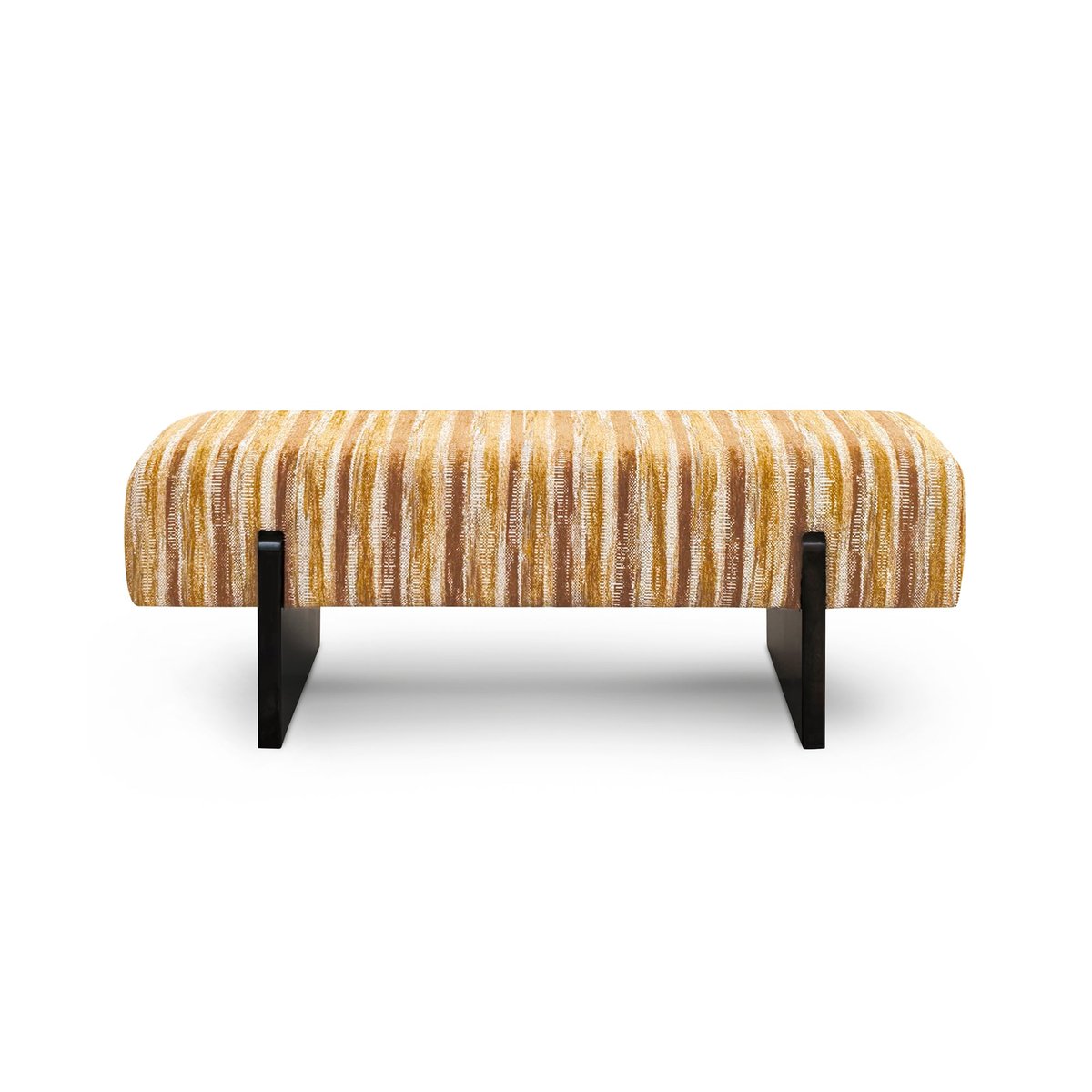 Banc en tissu tramé à motif VOG moutarde, SIA HOME