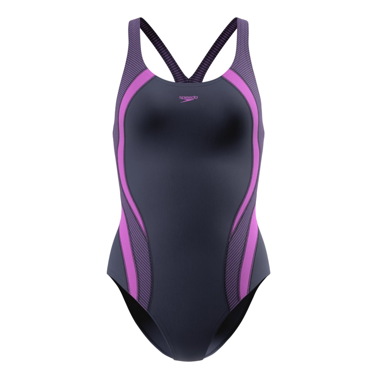 Maillot de bain 1 pièce dos nageur motif/style contrasté QUANTUM SPLICE rose, SPEEDO