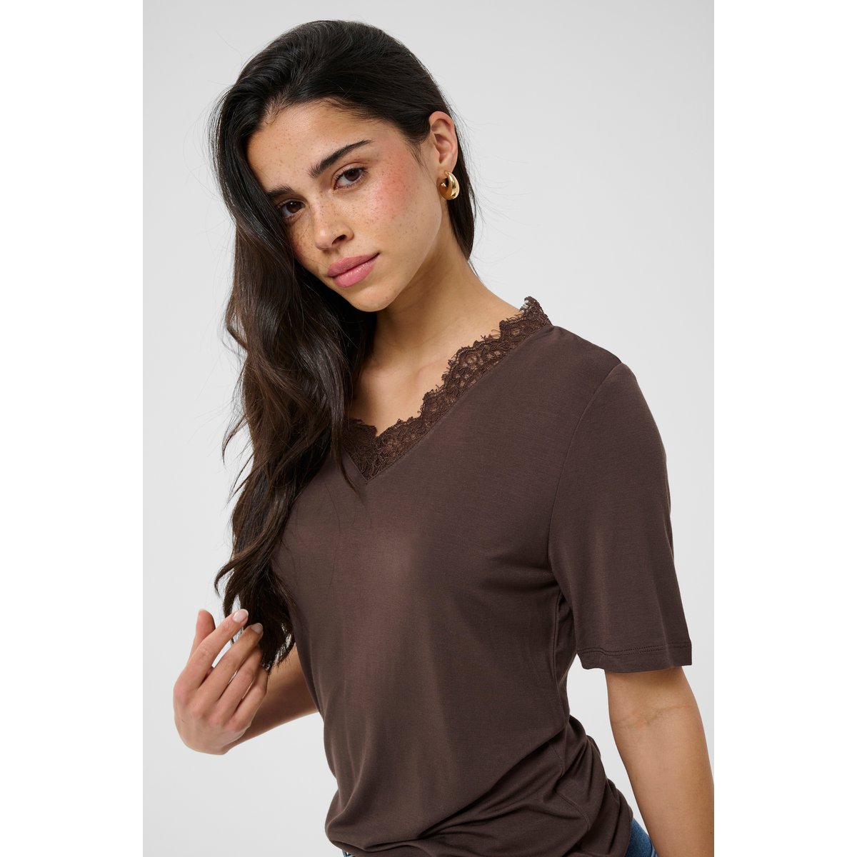 T-shirt à manches courtes marron chocolate brown, KAFFE