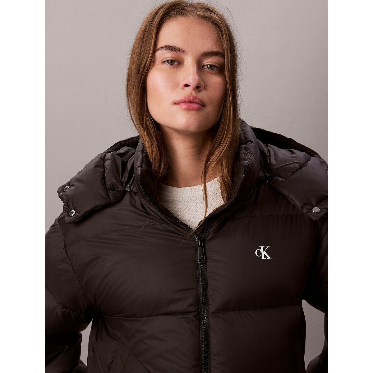 Piumino con collo alto nero , CALVIN KLEIN JEANS