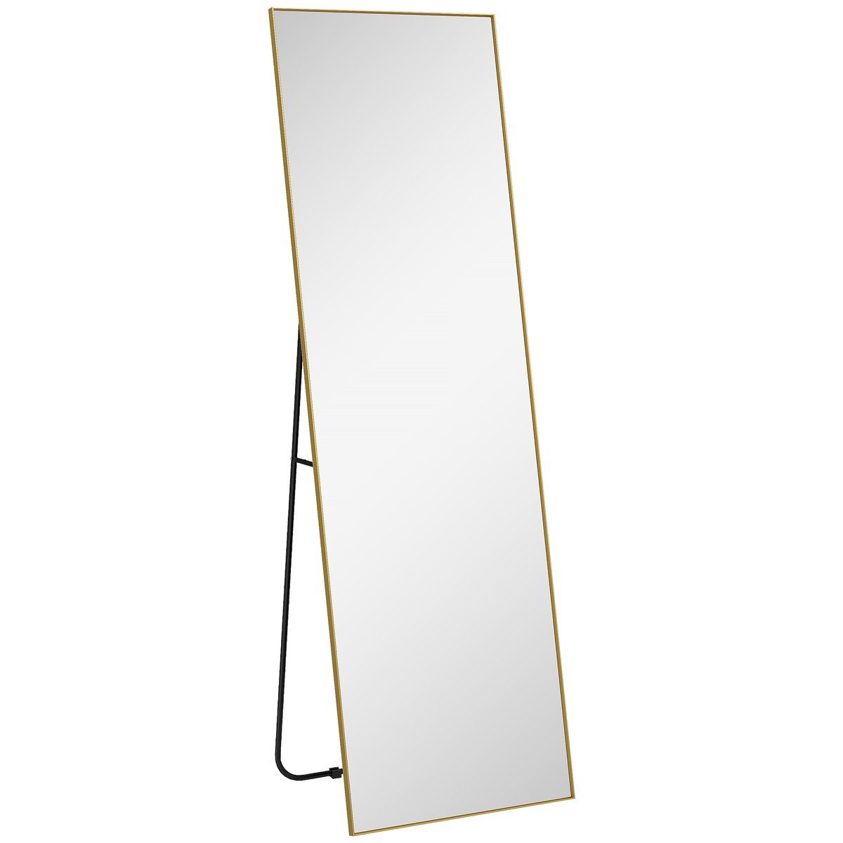 Miroir en pied Verre Or jaune, HOMCOM
