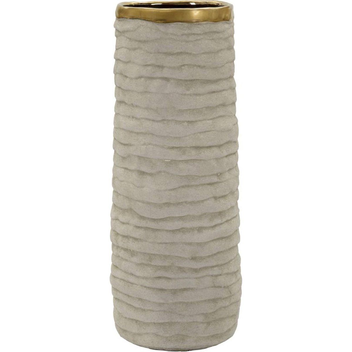 Vase cylindrique en céramique MODERN gris et or, RECOLLECTION