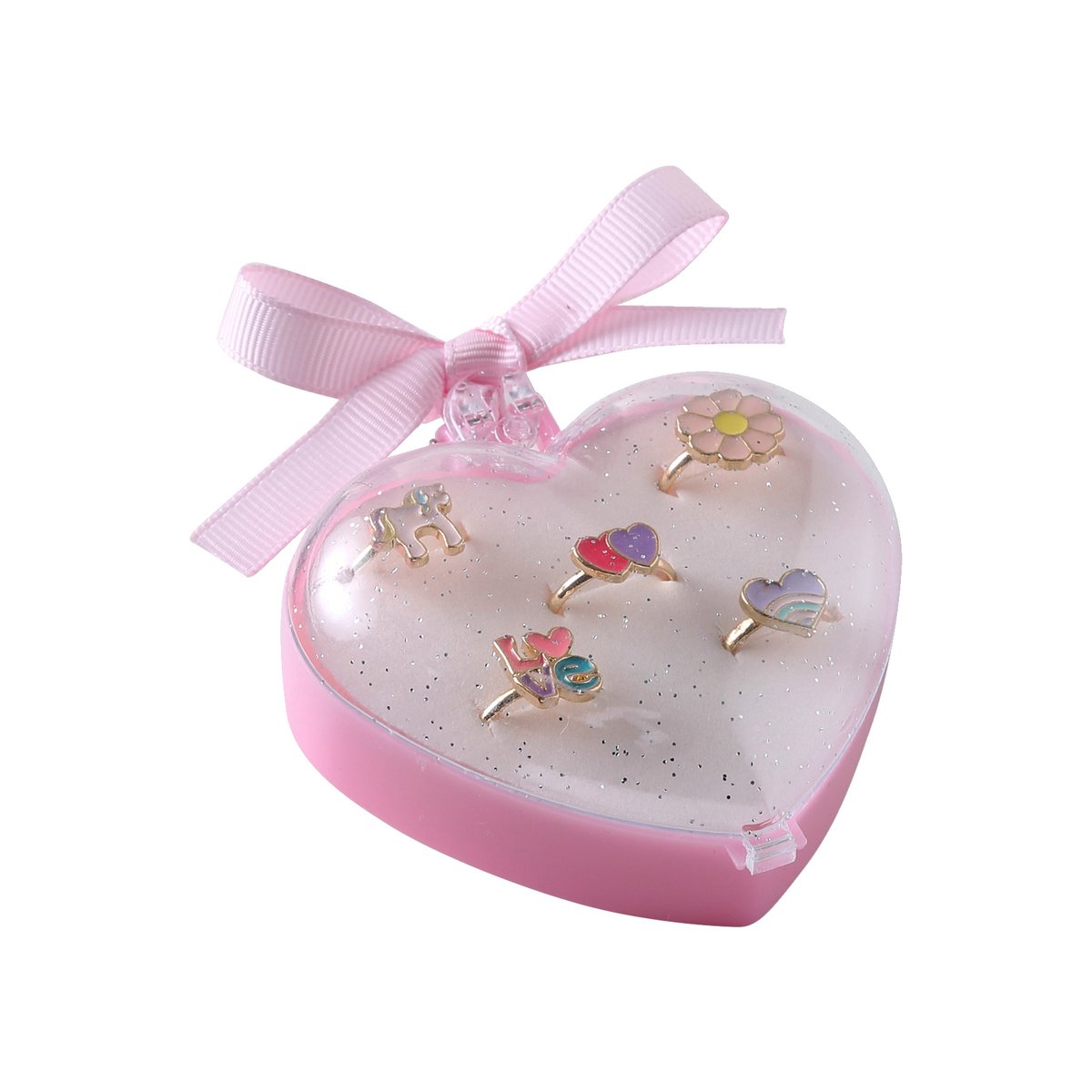 Coffret de 5 bagues rose, VERTBAUDET
